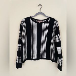 Philosophy black and white striped wool blend sweater